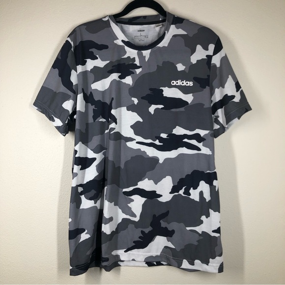 adidas Other - Adidas Fast And Confident AOP Tee Essentials Black Gray Camo Size Large FL0279
